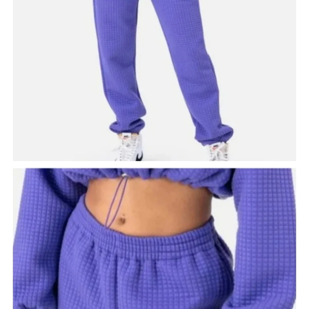 Purple Waffle Knit Jog